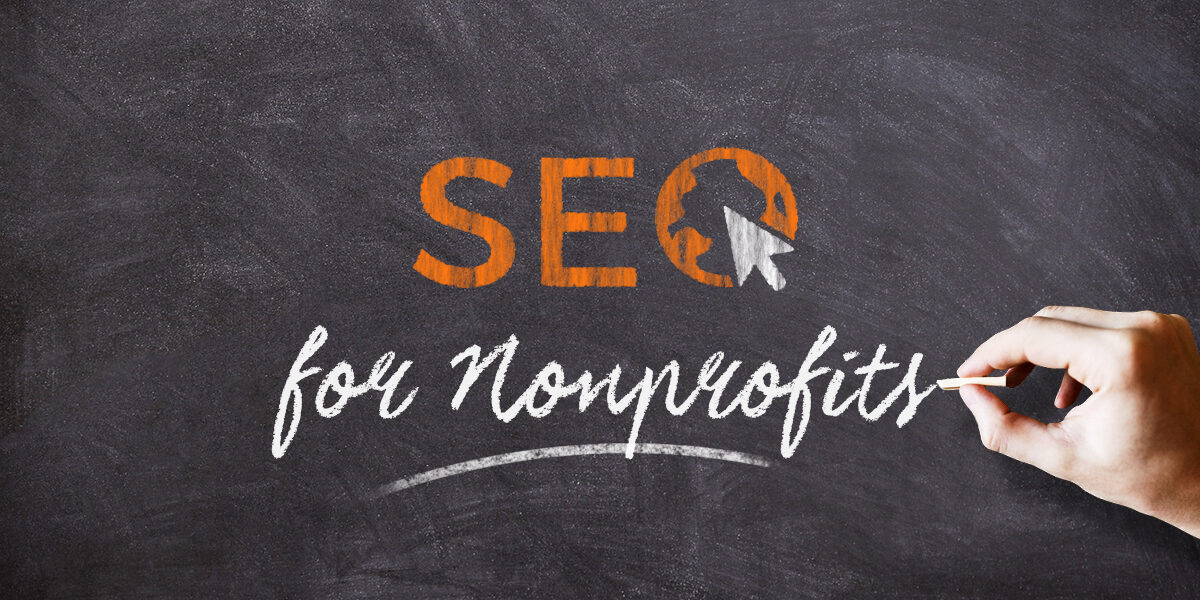 image of handwritting on blackboard of seo for nonprofits