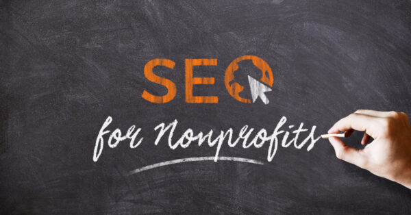 image of handwritting on blackboard of seo for nonprofits